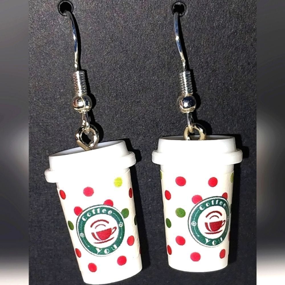 Super cute festive coffee cup earrings